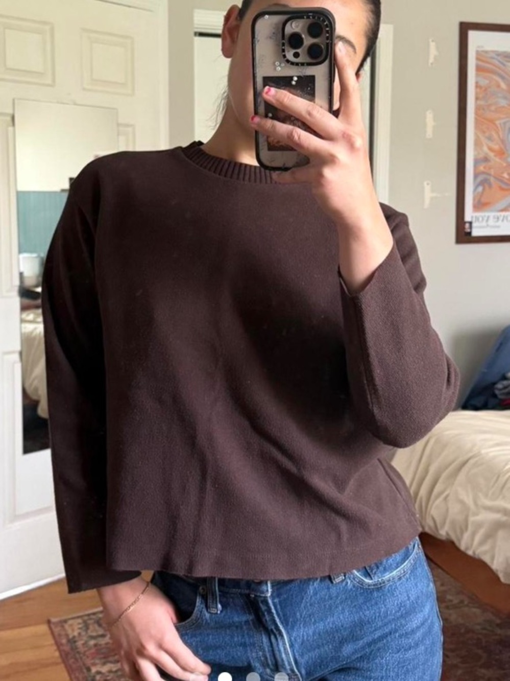 Zara Brown Long Sleeve Crewneck Sweater Woman’s Size Small